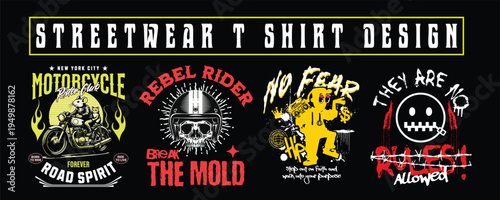 Urban Streetwear T-Shirt Design Bundle – Graffiti Typography Graphic Pack