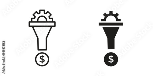 Lead generation icon element for graphic designs. line and flat symbols