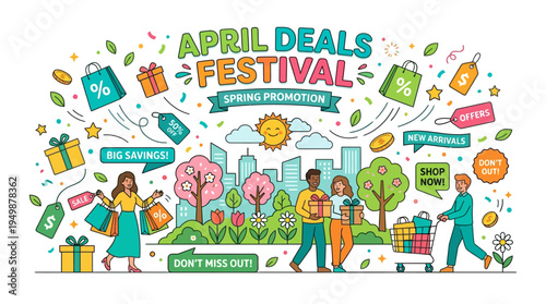 April Deals Festival Spring Promotion Design