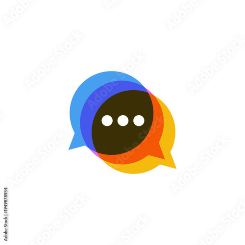 people family together human unity chat bubble logo vector icon
