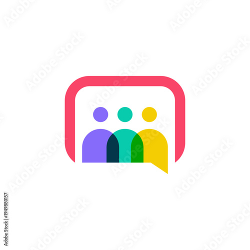 people family together human unity chat bubble logo vector icon
