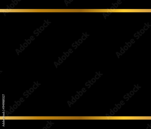 black background with gold stripes at the top and bottom,