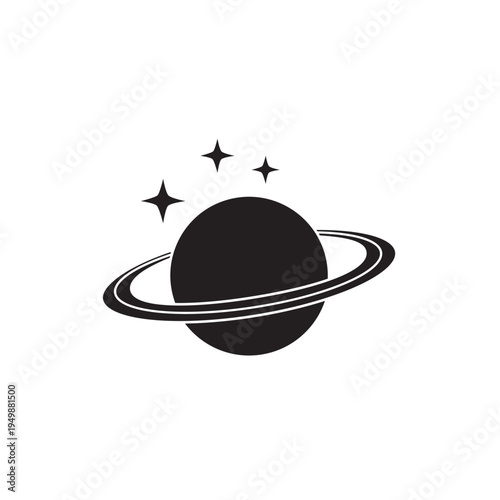 Vector Planet Space Icon. Uranus Symbol for Astronomy and Solar System Design