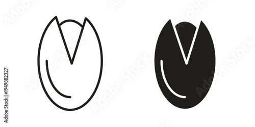 Pistachio icon element for graphic designs. line and flat symbols