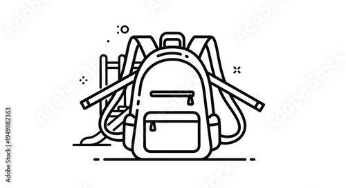 Backpack and Playground Slide Icon: Back to School, Education, and Outdoor Fun