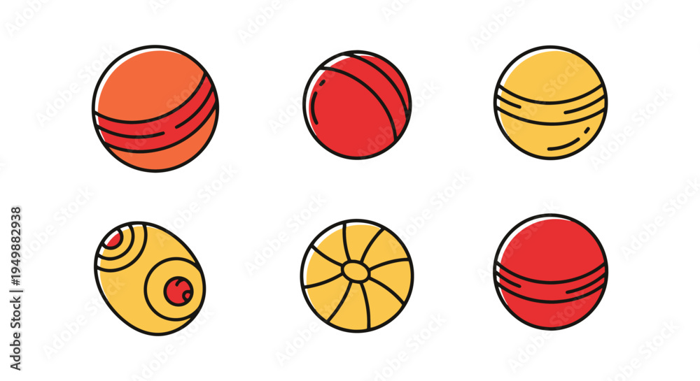 Fototapeta premium Eba Ball Line art vector set soft pastel abstract color