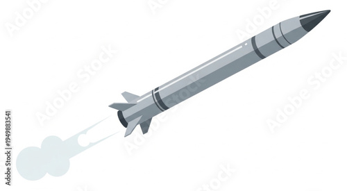 Illustration of a Missile Launching with Smoke Trail.