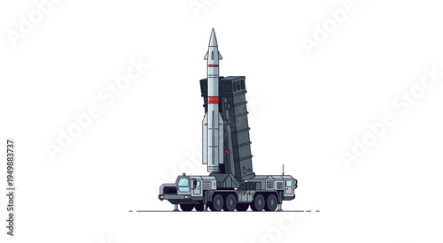 Mobile Missile Launcher System Ready for Deployment on Transporter.