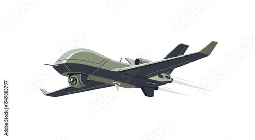 Illustration of a modern military drone in flight.