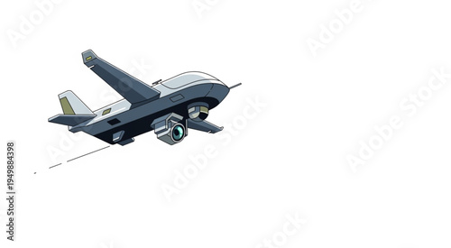 Futuristic Aircraft Design - A Detailed View of an Innovative Flying Machine.