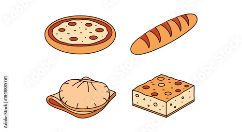 Flatbreads Line art vector modern abstract vibrant