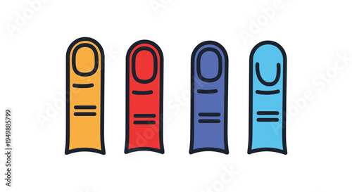 Fish Fingers Line art vector minimal abstract vibrant color illustration