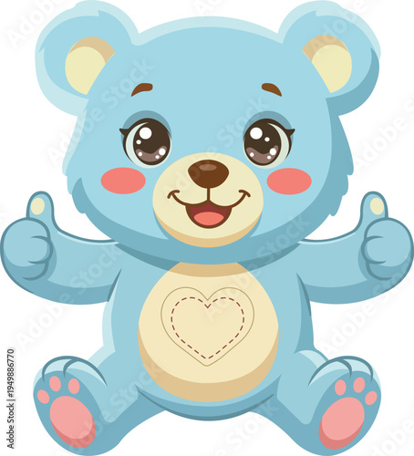 Teddy Bear with Thumbs Up Nursery Decor Kids Design