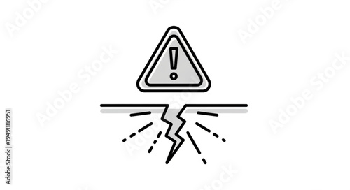 Warning Sign Alerting to Ground Crack and Danger.