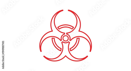 Red Biohazard Symbol Danger Warning Sign.