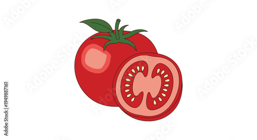 Fresh Tomato Juice Line art modern pastel tone abstract artwork