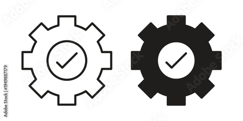 Smooth process icon element for graphic designs. line and flat symbols
