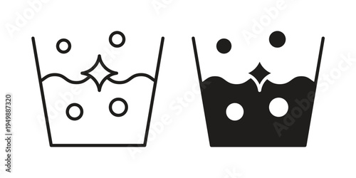 Soak icon element for graphic designs. line and flat symbols