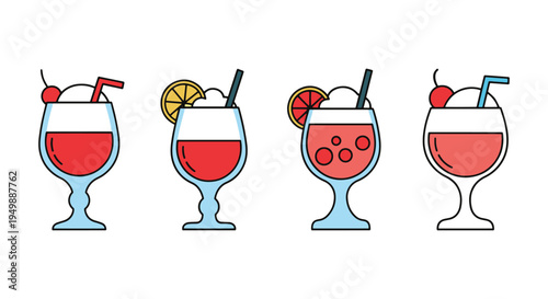 Frozen Daiquiri Line art creative contemporary abstract style illustration