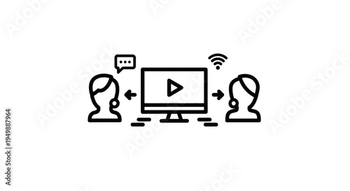 Online Video Conference with Two Participants and Screen Sharing