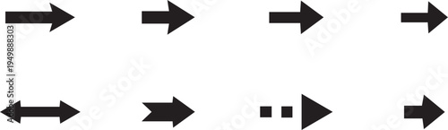 Arrow icon set, flat arrow sign and symbol. 