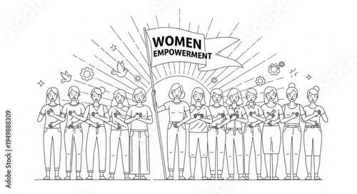 Group of women celebrating empowerment and equality.