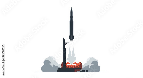 Rocket Launch - A Powerful Ascent into the Sky.