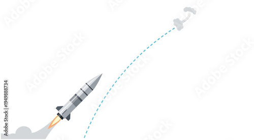 Rocket Launch Trajectory to Space Station.