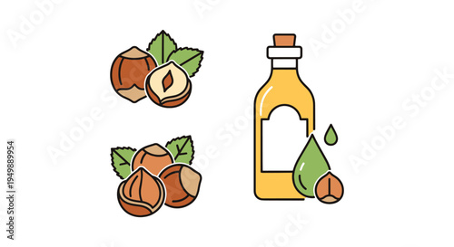 Hazelnut Oil Line art vector creative artistic abstract
