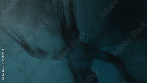 3d animation of an evil creature scouting in the shadows, built from particles