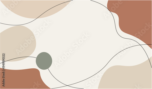 Abstract organic shapes earthy tones minimal background vector illustration for modern design and creative campaign