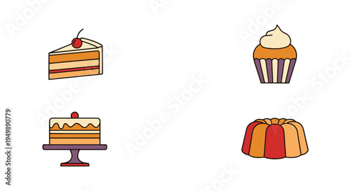 Homemade Cakes Line art vector clean fresh abstract illustration