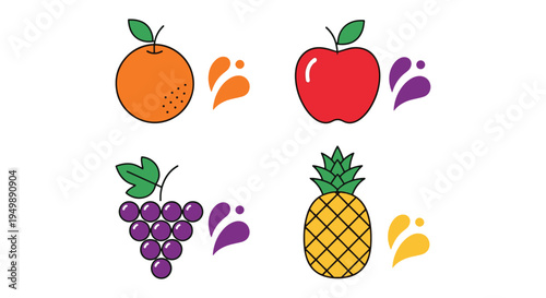 Fruit Juice Line art vector minimal clean abstract illustration