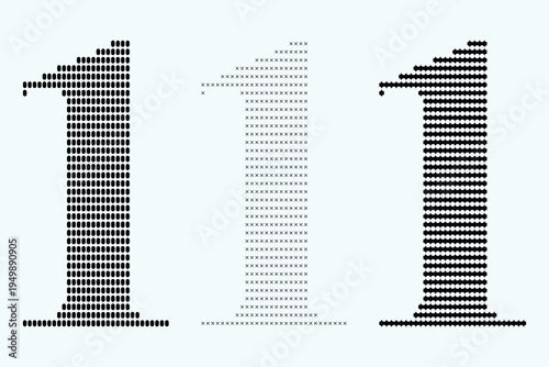 A pixelated illustration of three skyscrapers with detailed facade patterns