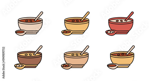 Groundnut Soup Line art vector soft vibrant abstract tone illustration