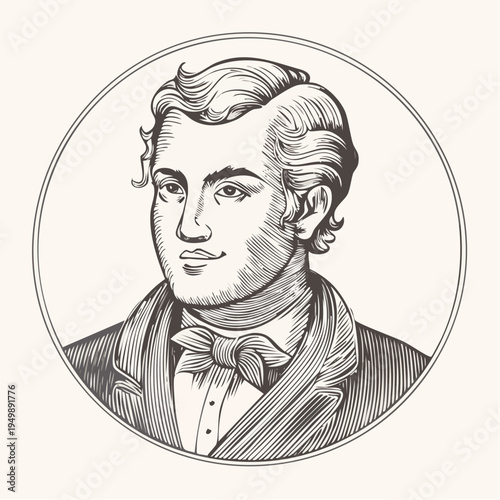 Portrait of a distinguished gentleman in a vintage style with a bowtie