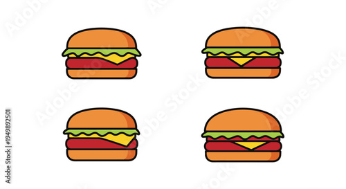 Fusion Burger Line art vector digital abstract colorful