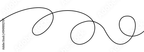 Elegant black line squiggle cable with organic curves.