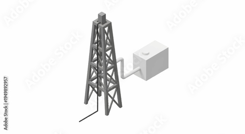 Industrial structure with connected control box.