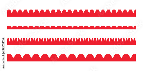 Red scallop badge set on white background. isolated modern scalloped icon set . EPS 10. 