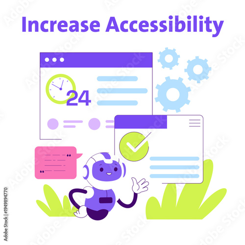 Vector Illustration of Robot Increasing Accessibility