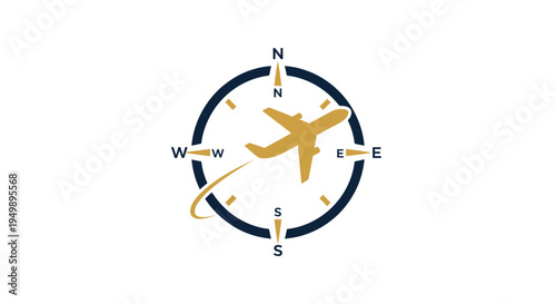 Airplane Compass Navigation Travel Adventure.