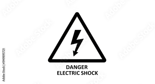 Danger Electric Shock Warning Sign Symbol.