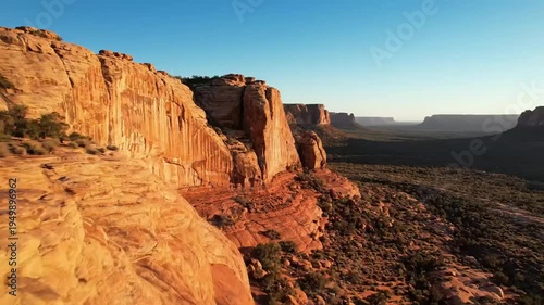 Sunset Glow on Sandstone Escarpment in Northern Territory Australia