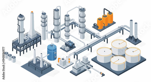 Industrial factory with machinery and equipment.