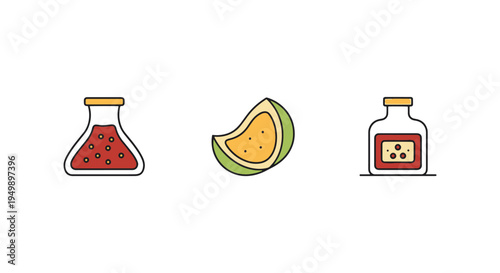 Honey Vinaigrette Line art soft artistic abstract illustration