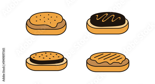 Hash Brown Line art vector creative fluid abstract color