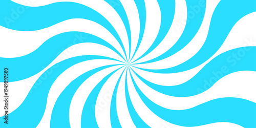 Vector Bright hypnotic design shows blue swirl radiating from the center, pattern is dynamic and creates illusion with artistic visual and motion feelings and circular form
