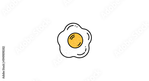 Fried Eggs with Cheese Line soft abstract artistic illustration