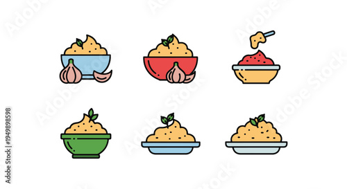 Garlic Dip Line art vector modern creative abstract color design